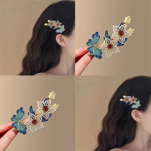 Классическая заколка для волос, ципао, ханьфу, аксессуар, шпильки для волос, китайский стиль, в цветочек