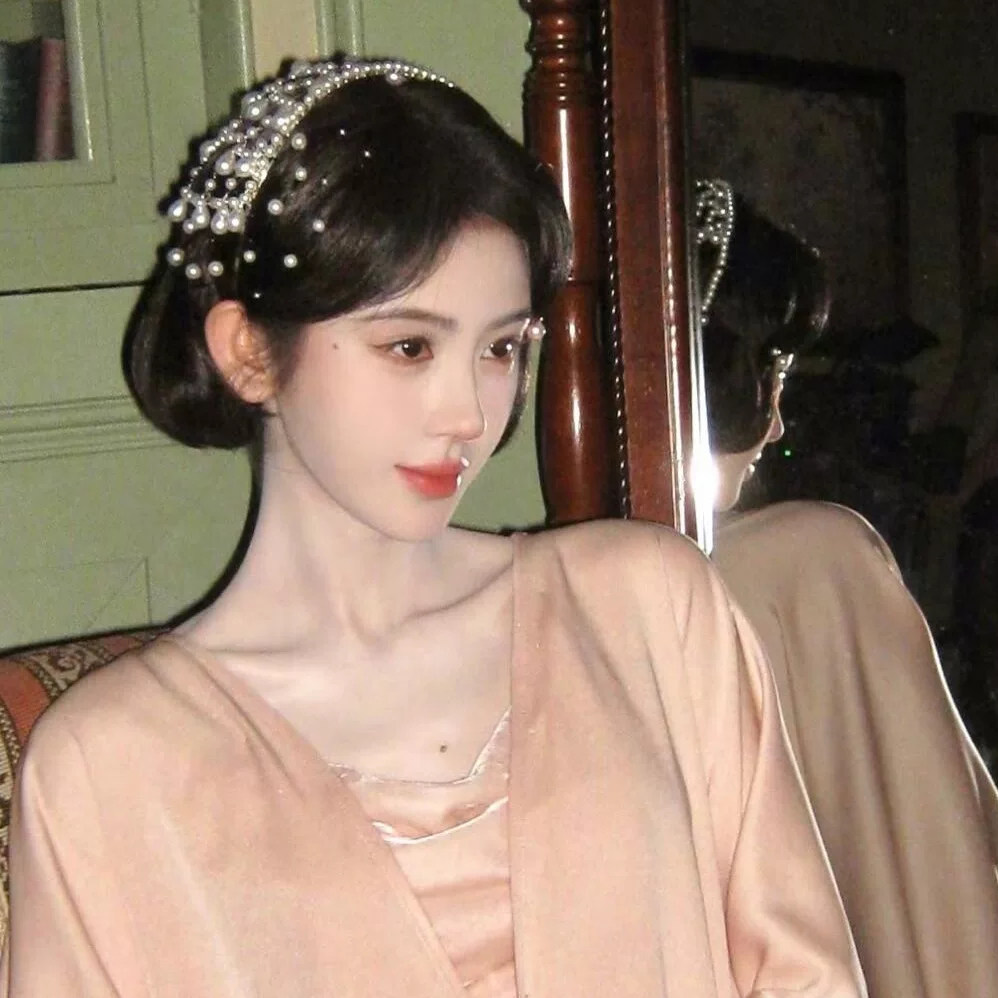 鞠婧祎同款!千金感珍珠流苏发箍