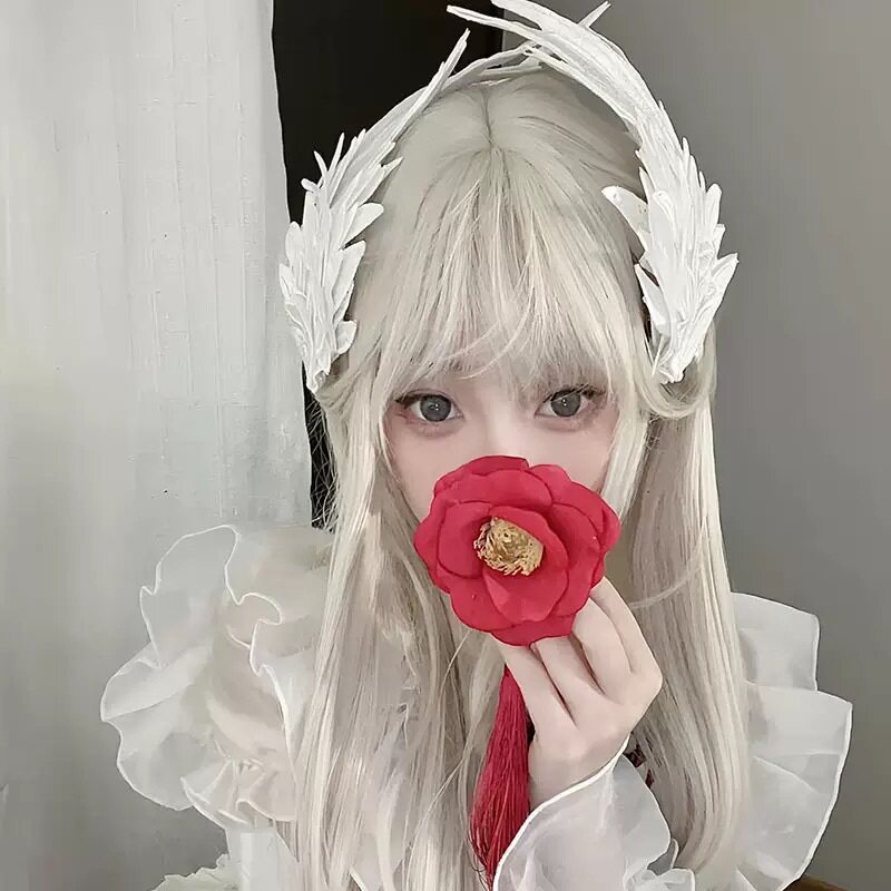 天使之翼~白色羽毛翅膀发夹