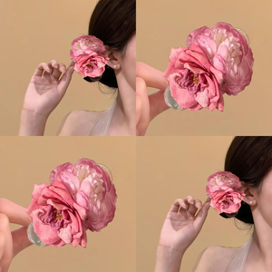 粉黛倾城！绝美粉色玫瑰花朵发卡