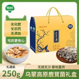 雪榕鹿茸菇125g*2包礼盒装鹿茸菌食用菌礼盒大礼包送长辈亲友特产