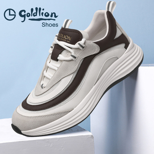 软弹不累脚休闲小白鞋 款 快走运动厚底缓震 金利来男四季 Goldlion