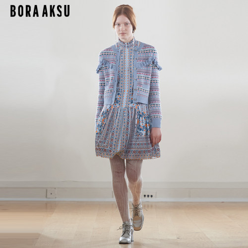 BORAAKSU泡泡袖印花连衣裙