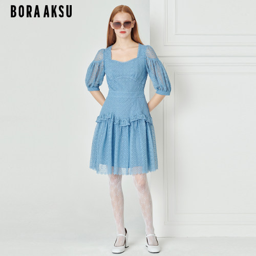 BORAAKSU法式复古边蕾丝连衣裙