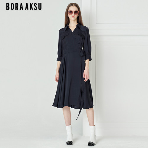 BORAAKSU法式茶歇醋纤连衣裙