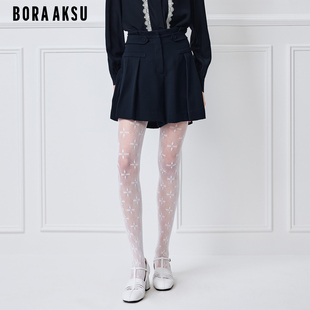 简约海军风浪漫褶裥A字短裤 法式 B1GBW58060 新品 BORAAKSU2026春季