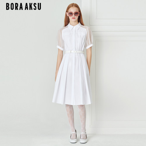 BORAAKSU桑蚕丝混纺衬衫连衣裙