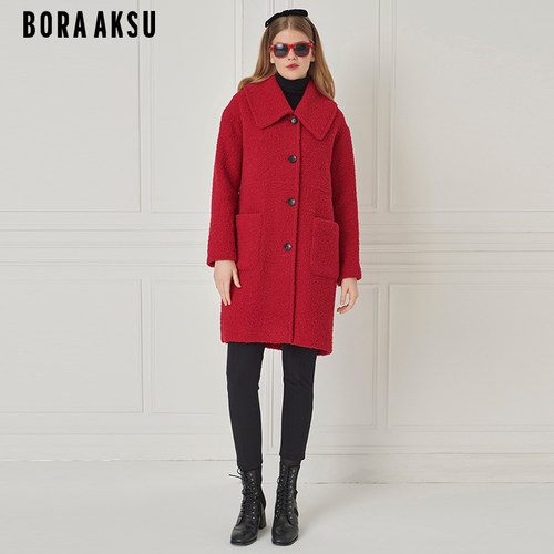 BORAAKSU翻领毛呢外套