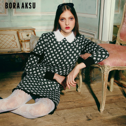 BORAAKSU针织桃心提花套头衫