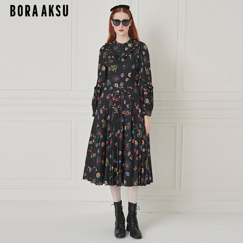 BORAAKSU印花收腰连衣裙