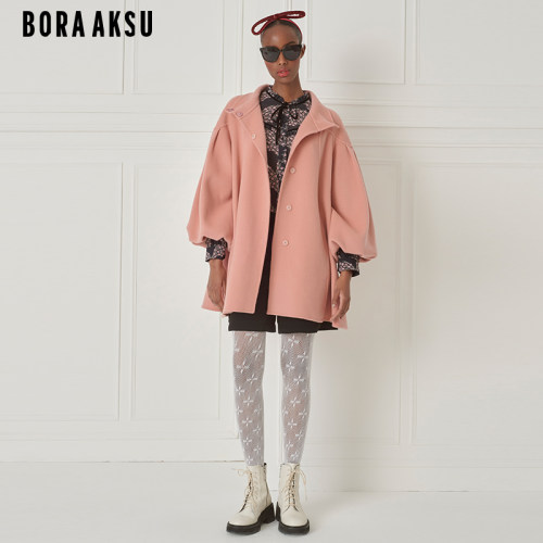 BORAAKSU灯笼袖蝴蝶结大衣