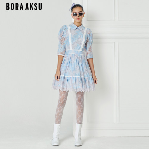 BORAAKSU法式宫廷蕾丝花边连衣裙