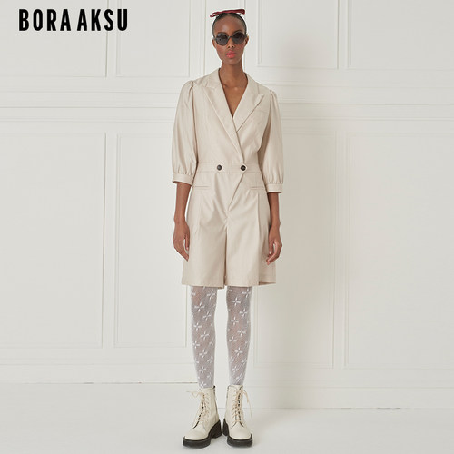BORAAKSU绵羊毛混纺泡泡袖连体裤