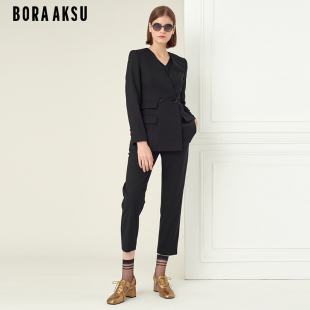 简约通勤OL黑色西装 商场同款 BORAAKSU2022春季 新款 B1CBW51090 长裤