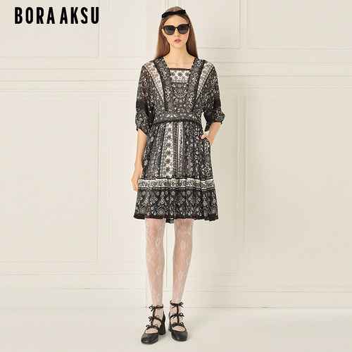 BORAAKSU碎花显瘦连衣裙