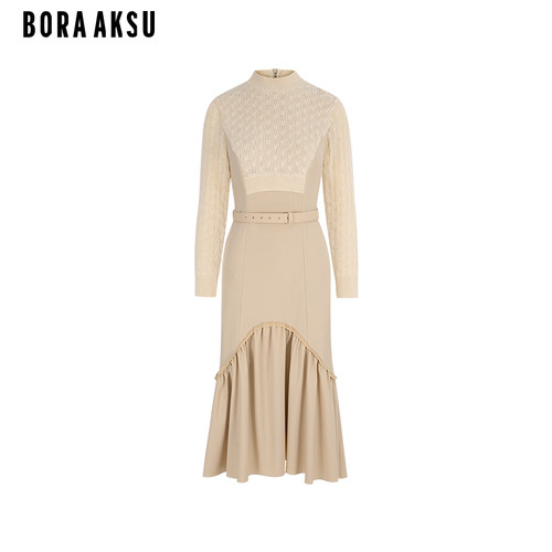 BORAAKSU精纺羊毛鱼尾连衣裙