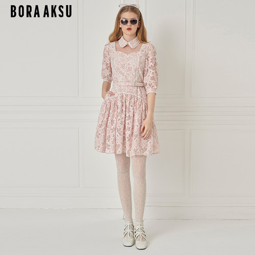 BORAAKSU翻领蕾丝连衣裙