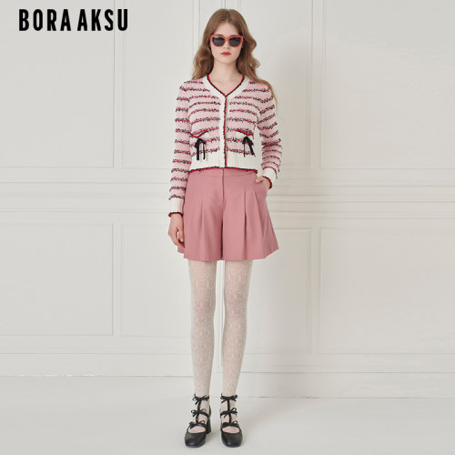 BORAAKSU设计褶裥羊毛短裤
