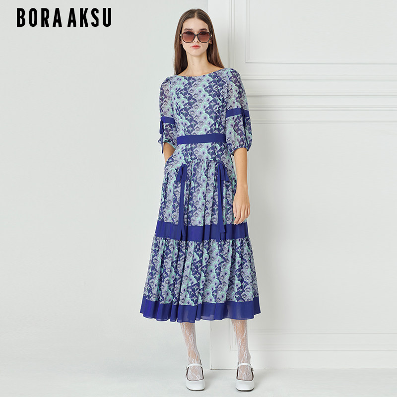印花泡泡袖日式和风BORAAKSU