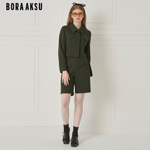 BORAAKSU复古工装风贴袋短裤
