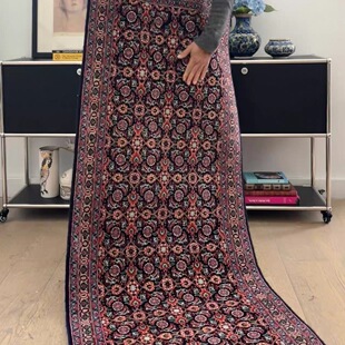 WOVENTALES天织中东进口手工羊毛加丝波斯Tabriz走廊毯200x66