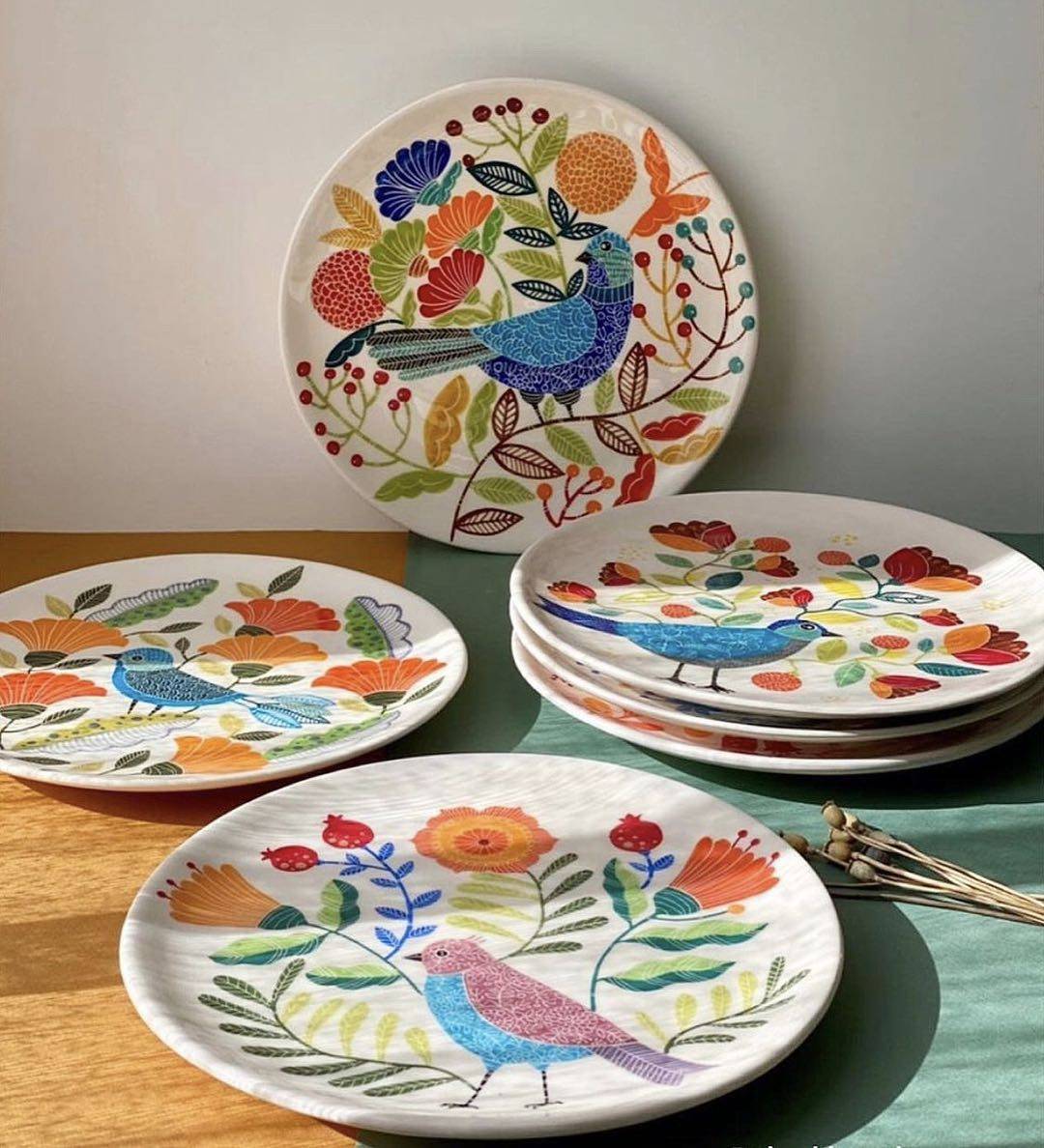 woventales天织中东进口纯手绘盘子摆件工艺装饰礼品花器瓷器ins
