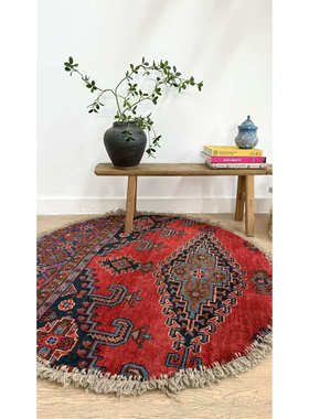 WOVENTALES天织中东进口手工羊毛圆毯Wiss波斯地毯127x127