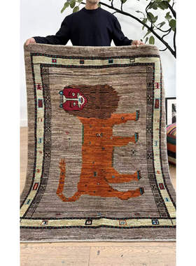 WOVENTALES天织中东进口手工羊毛Shiraz波斯民族狮子地毯170x120