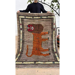 WOVENTALES天织中东进口手工羊毛Shiraz波斯民族狮子地毯170x120