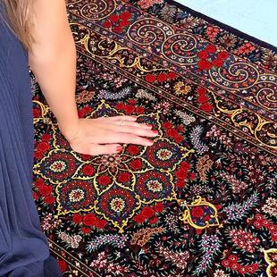 收藏WOVENTALES天织中东原装 进口手工真丝波斯Qum地毯150x102