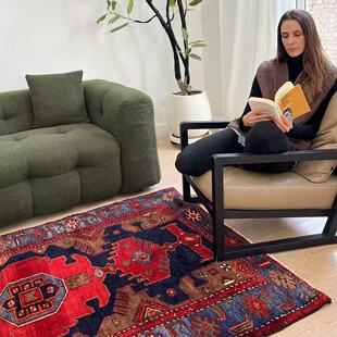 WOVENTALES天织中东进口手工羊毛波斯龙凤民族Zanjan地毯210x127