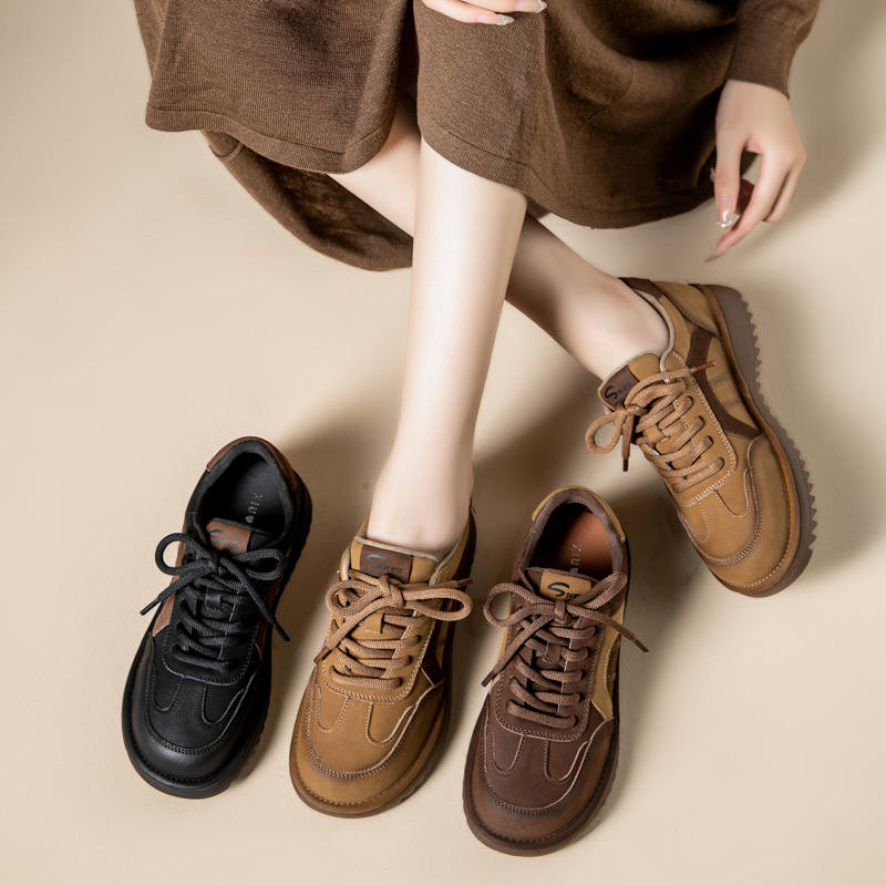 真皮舒适不累脚春秋款