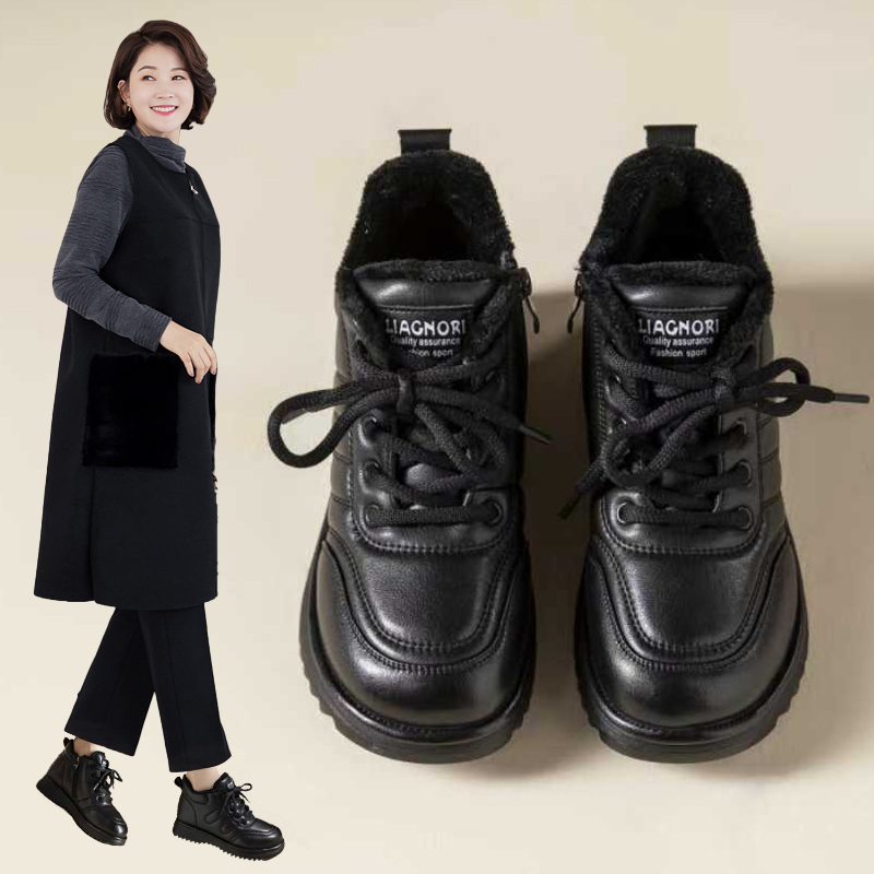 中老年短靴防滑女士雪地靴冬季