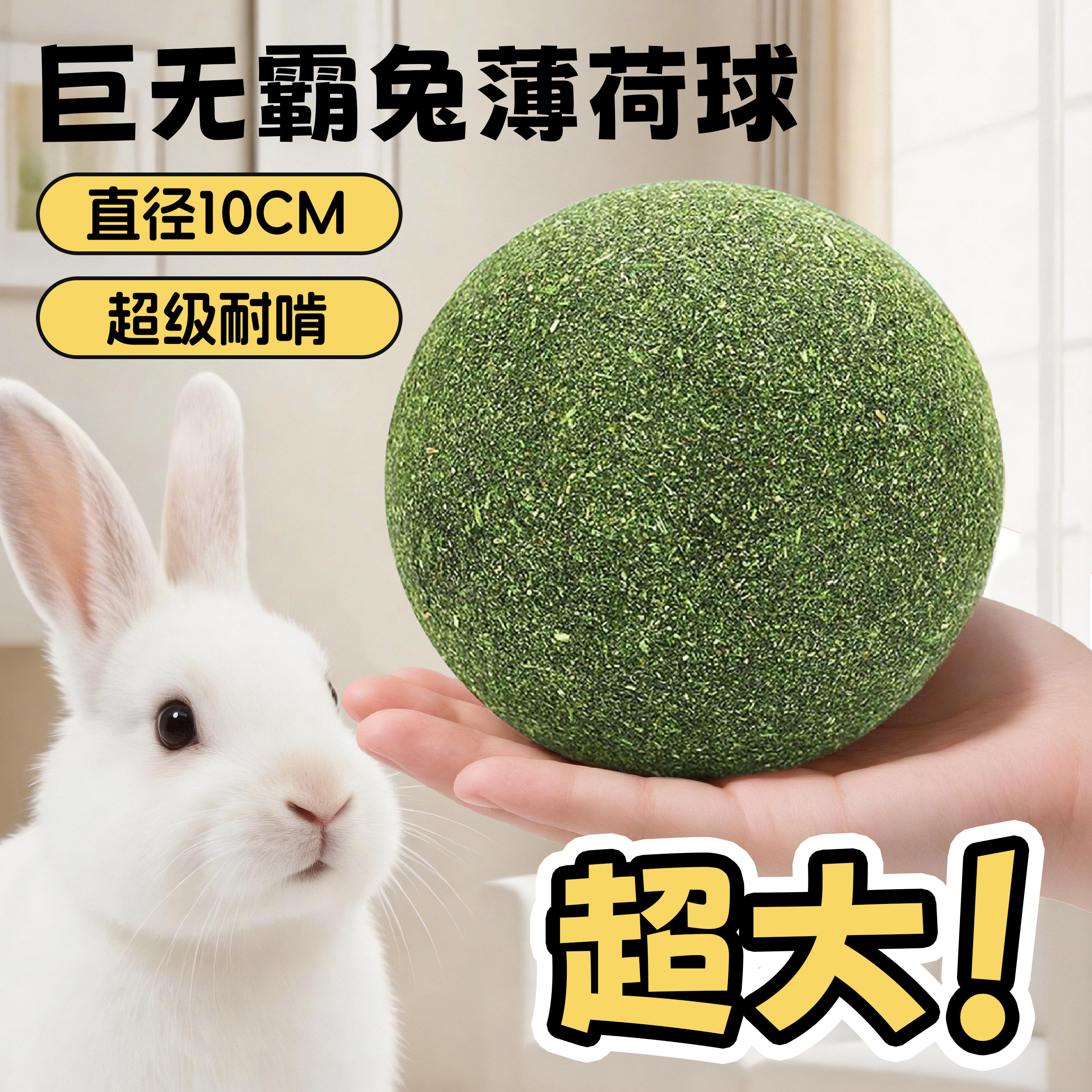 兔子玩具磨牙耐啃超大薄荷球草球