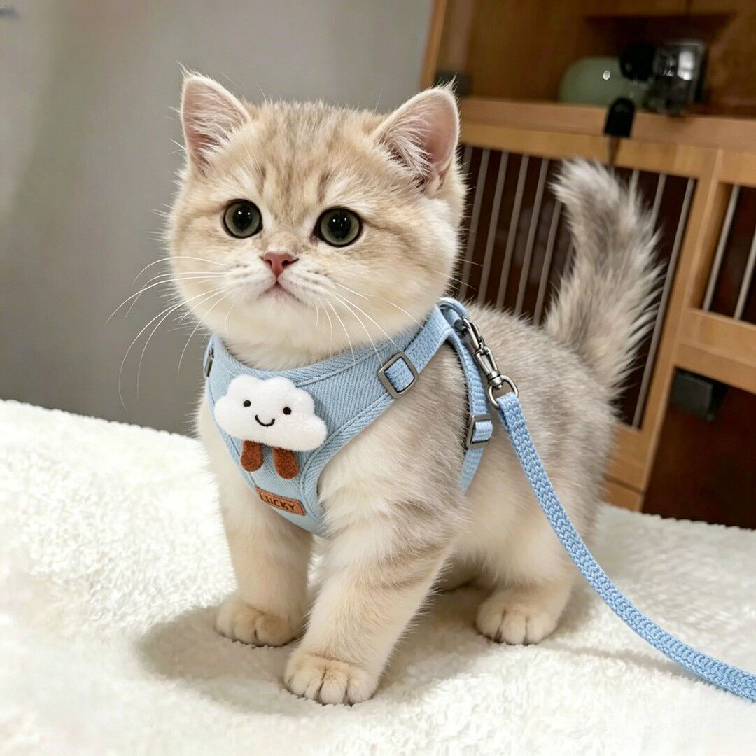 猫咪牵引绳夏季防脱云朵胸背背心