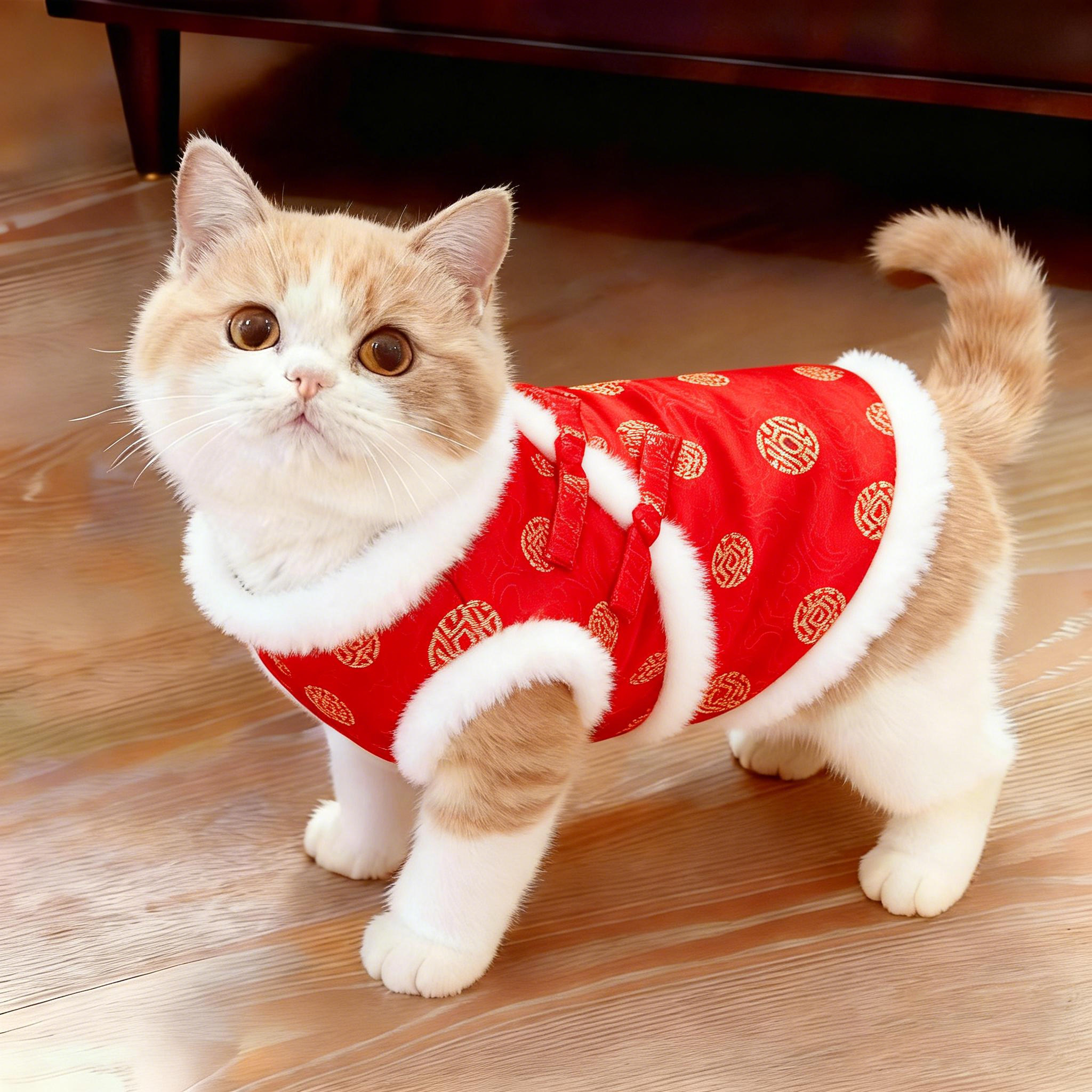 猫咪衣服新年喜庆发财金币保暖