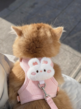 猫咪胸背牵引绳宠物外出绳防挣脱可调节不勒脖工字背心式狗绳防丢