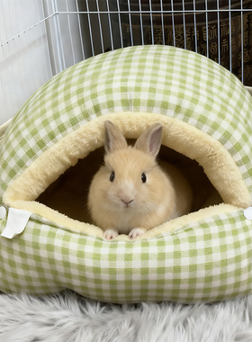 兔子窝冬天保暖半封闭式加绒加厚兔兔窝猫咪睡袋狗狗睡袋睡觉用窝