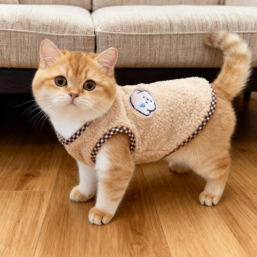 猫咪衣服秋冬加绒保暖马甲背心