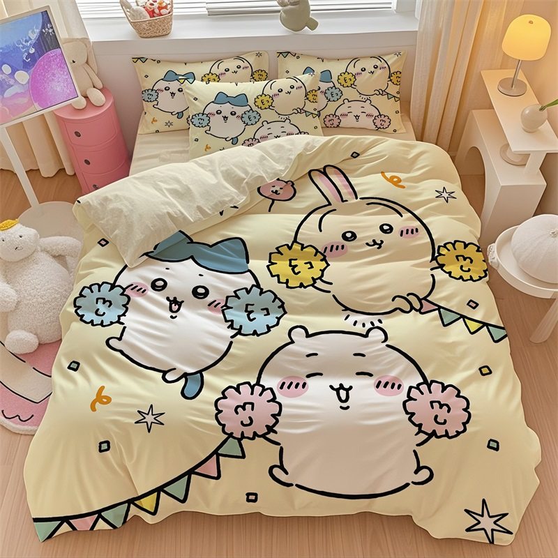 可爱儿童卡通吉伊卡哇乌萨奇全棉四件套1.5m床卧室单人纯棉三件套,床上用品,床品套件/四件套/多件套,淘宝优惠券,粉丝福利购,淘宝优惠卷