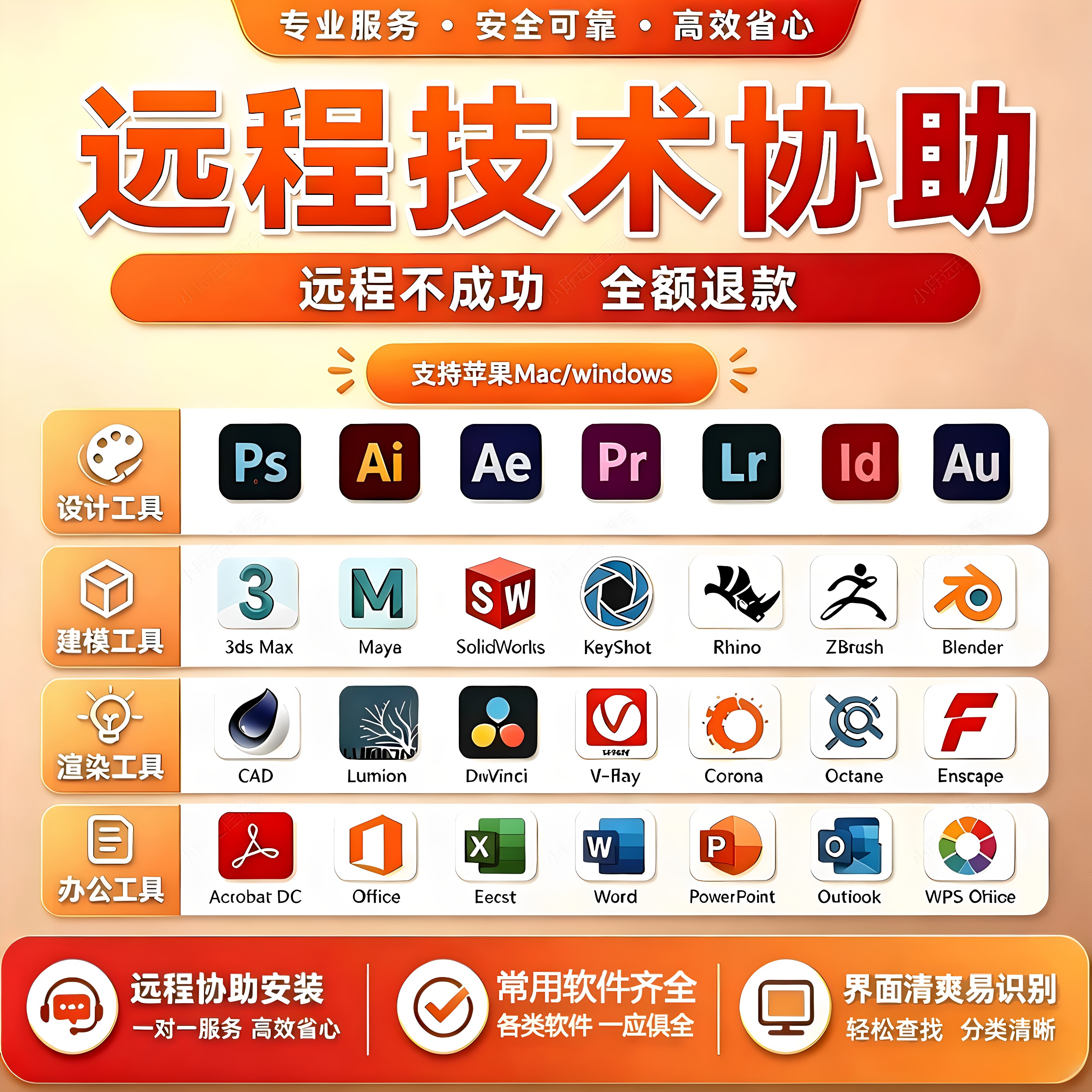 CDR远程安装PS/PR/Ai/3Dmax/cad