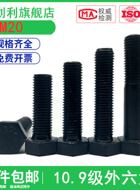 10.9级外六角螺丝加长螺钉高强度螺栓M20*40x50x60x70x80x100-500