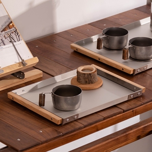 原铝实木不锈钢精致餐盘 至督托盘 制吉家居 爆款