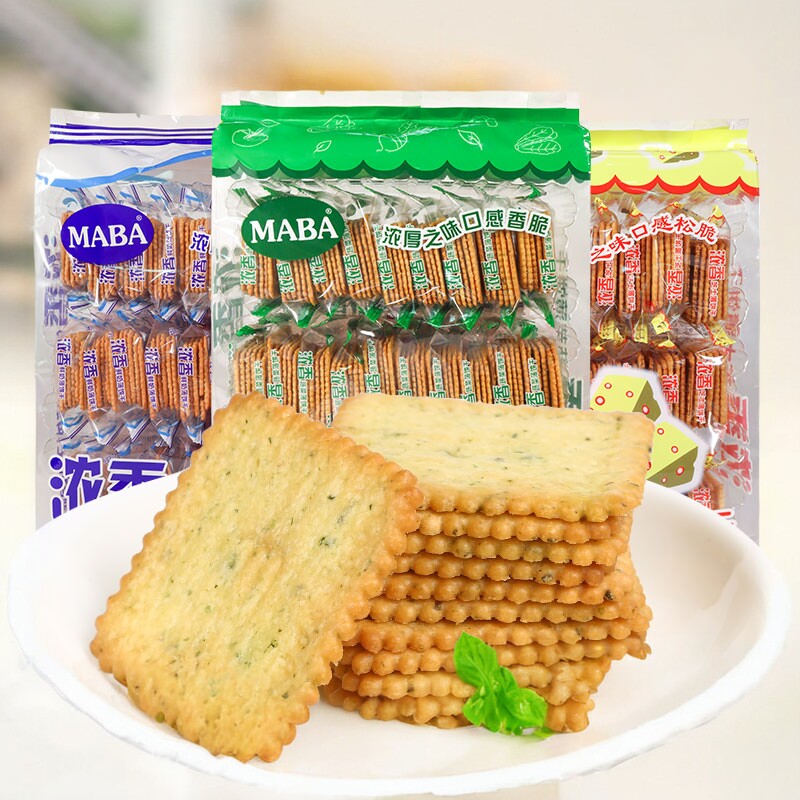 MABA香脆薄饼干休闲食品零食小吃蔬菜338g小包装网红早餐代餐整箱