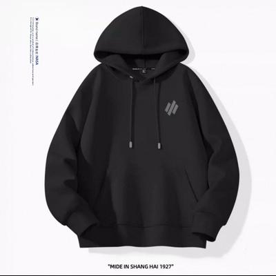 重磅百搭男士连帽卫衣秋季2025新款黑色宽松加绒帽衫男款休闲外套