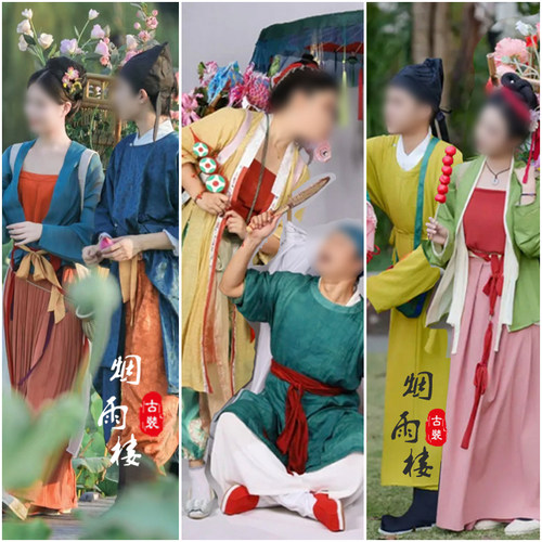 卖货郎情侣古镇宋朝同款传统服饰