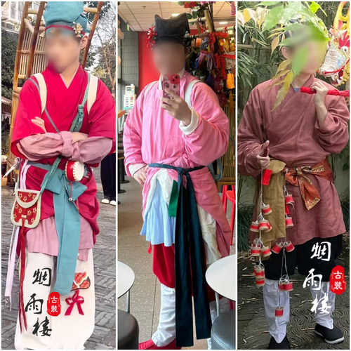 集市古镇卖货郎宋朝古街同款古装