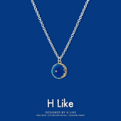 宇宙星空项链吊坠钛钢小众海洋饰品蹦迪情侣男嘻哈毛衣链配饰女