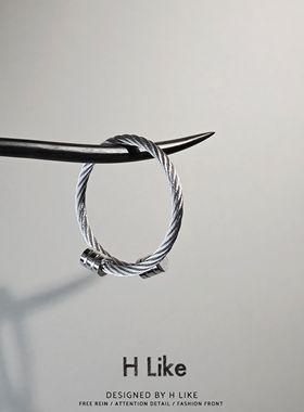 个性质感热卖钛钢威亚线钢丝手镯男嘻哈朋克开口弹力饰品时尚百搭