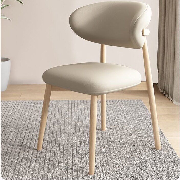 仿实木餐椅家用现代简约椅子北欧餐厅酒店餐桌椅子休闲靠背牛角椅